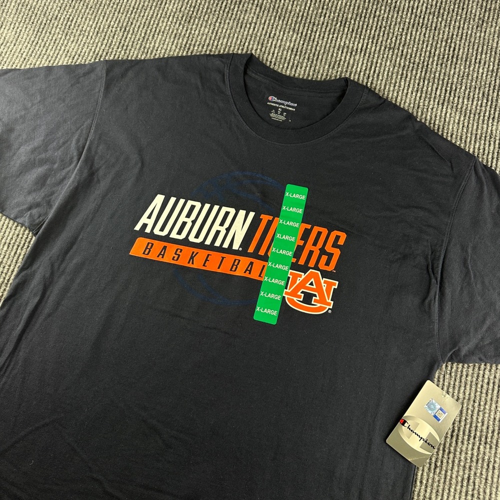 Champion Auburn Tigers Basketball T-Shirt Mens XL Navy Blue NCAA Fan Gear NEW